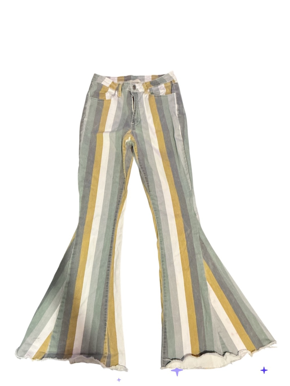 Saints & Hearts Women’s Stripe Bell Bottom Pants